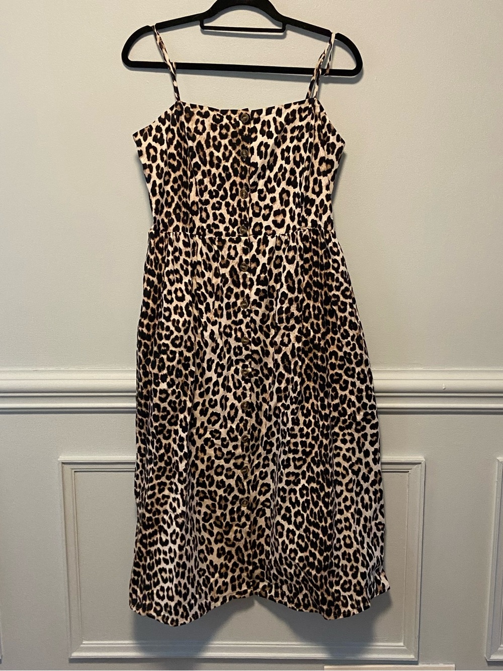 2/$35 Bundle - Leopard Print Spaghetti Strap Midi Dress